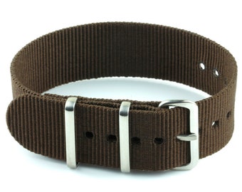 Chocolate Brown Timex Weekender Watch Strap Replacement Nylon 20MM Full Size