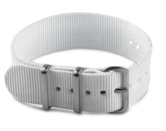 White Timex Weekender Watch Strap Replacement Nylon 20MM Full Size