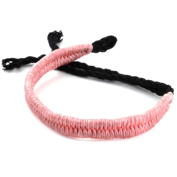 Minimal Wax Cotton Rope Bracelet – Handmade Festival Style, Adjustable, Dark Red & White