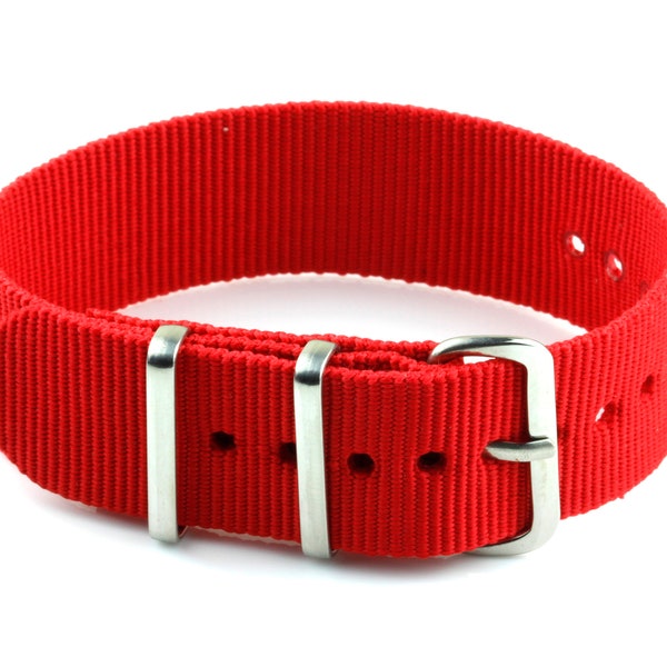 Red Timex Wekender Watch Strap Replacement Nylon 20MM Full Size