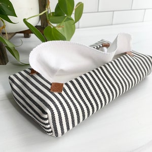 Striped Tissue Pouch for Reusable Tissues, Unique Tissue Box, Zerowaste gifts