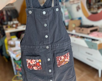 Upcycled Skirt Overall, Size Youth 10