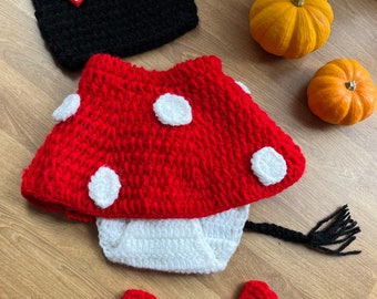 Crochet Mini Mouse Baby Costume, Handmade, 3-6 months