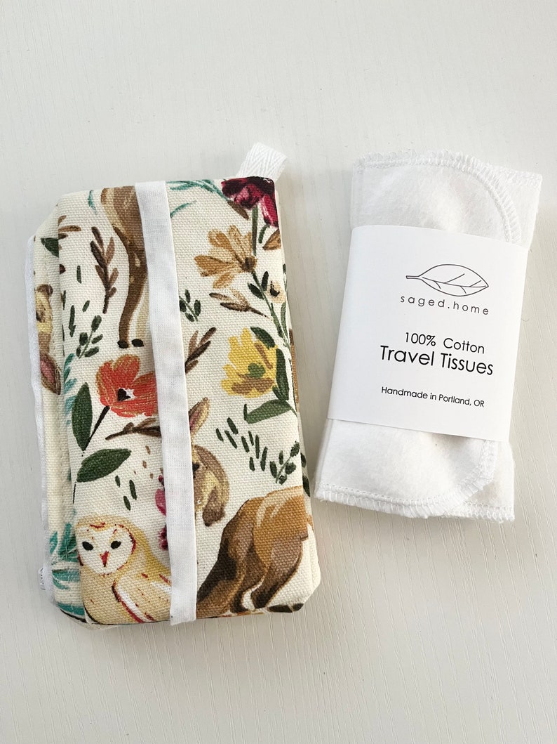 Travel Tissue Pouch and Storage System for Cloth Travel Tissues, Includes Reusable Tissues for On-The-Go image 6