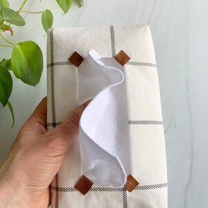 Scandinavian Check Tissue Pouch for Reusable Tissues, Unique Tissue Box, Zerowaste gifts image 4