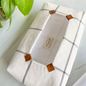 Scandinavian Check Tissue Pouch for Reusable Tissues, Unique Tissue Box, Zerowaste gifts image 3