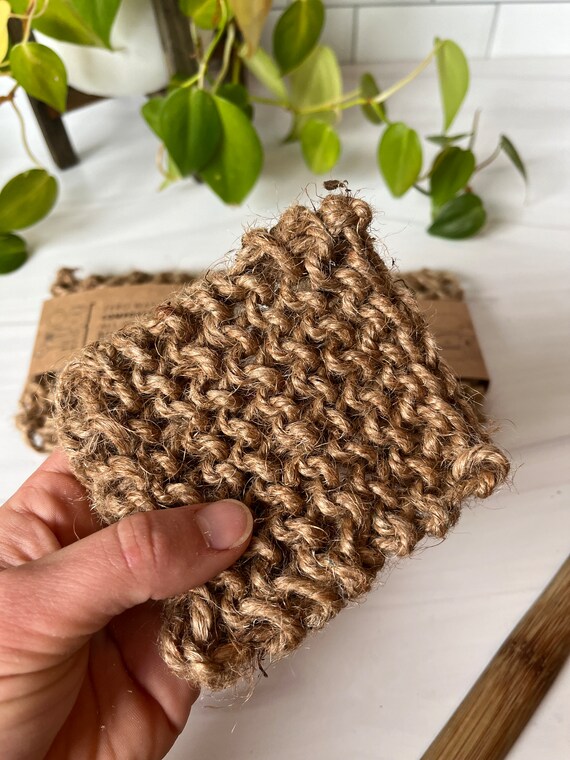 Jute Dish Scrubber Compostable Sponge Etsy