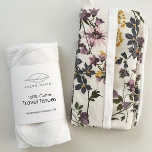 Travel Tissue Pouch and Storage System for Cloth Travel Tissues, Includes Reusable Tissues for On-The-Go image 5