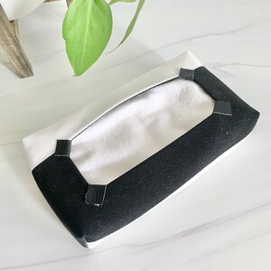 Black and White Stripe, Fabric Tissue Pouch for Reusable Tissues, Unique Tissue Box, Zerowaste gifts image 3