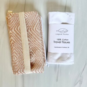 Travel Tissue Pouch and Storage System for Cloth Travel Tissues, Includes Reusable Tissues for On-The-Go image 4