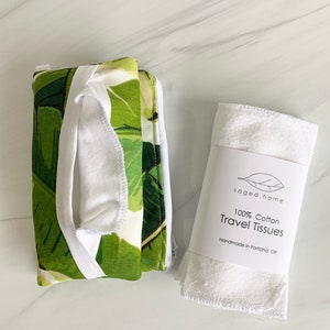 Travel Tissue Pouch and Storage System for Cloth Travel Tissues, Includes Reusable Tissues for On-The-Go image 7