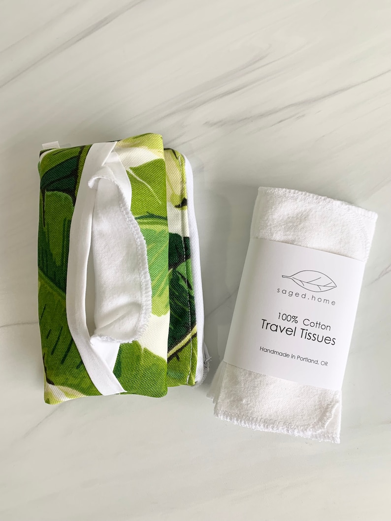 Travel Tissue Pouch and Storage System for Cloth Travel Tissues, Includes Reusable Tissues for On-The-Go image 7