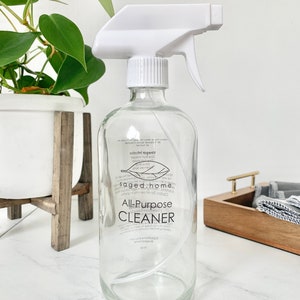 All-Purpose Cleaner | Glass Spray Bottle | Mix Your Own Cleaner | Recipe on the Jar | Spray Cleaner | Zero Waste Cleaning Products