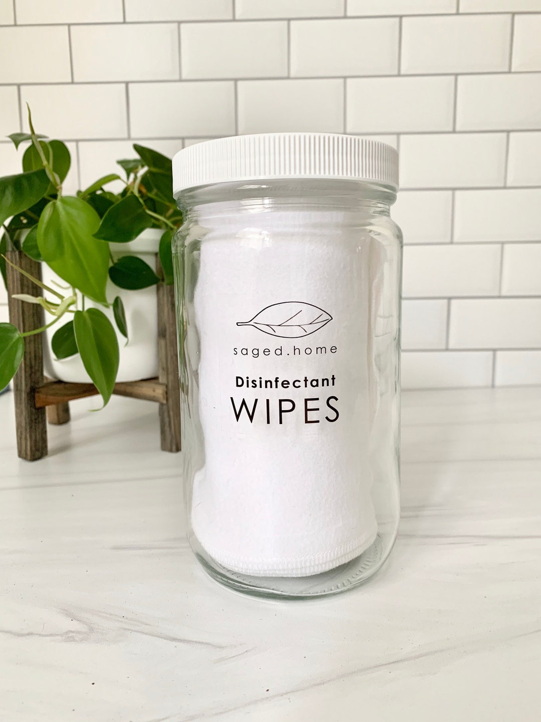 Reusable Cleaning Wipes Glass Jar With Cloth Wipes
