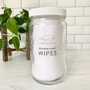 Reusable Cleaning Wipes, Glass Jar with Cloth Wipes