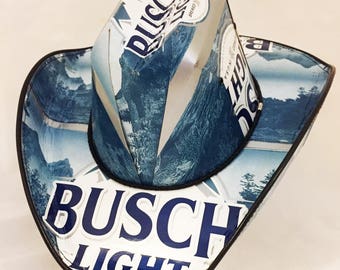 Beer Box Cowboy Hats. Made from recycled Busch Light beer boxes.  Beerhat. Stetson. Party.