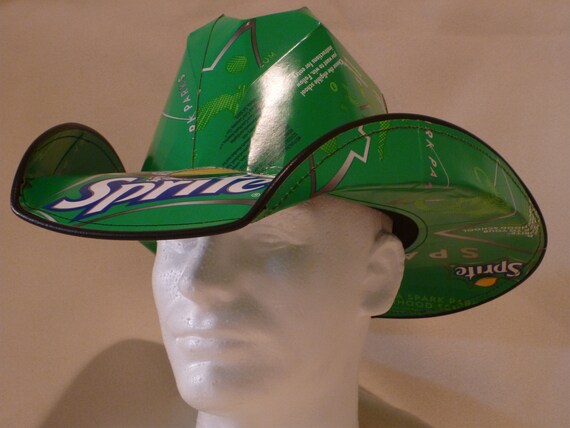 Cola Box Cowboy Hats. Made from recycled Sprite boxes.