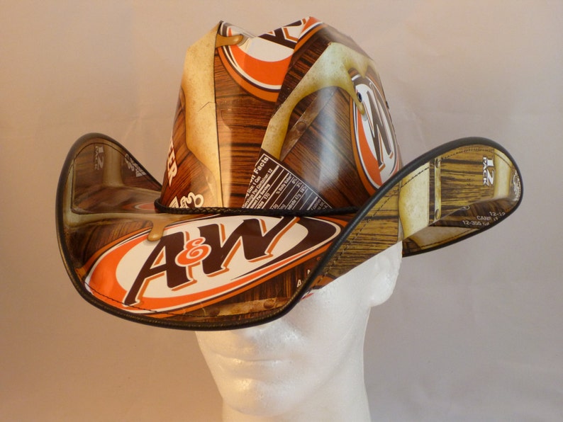 Made from recycled A/&W Root Beer boxes. Cola Box Cowboy Hats