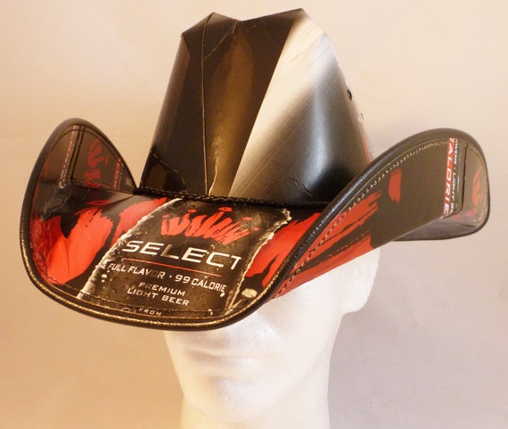 Beer Box Cowboy Hats. Made from recycled Budweiser Select beer boxes.  Beerhat.