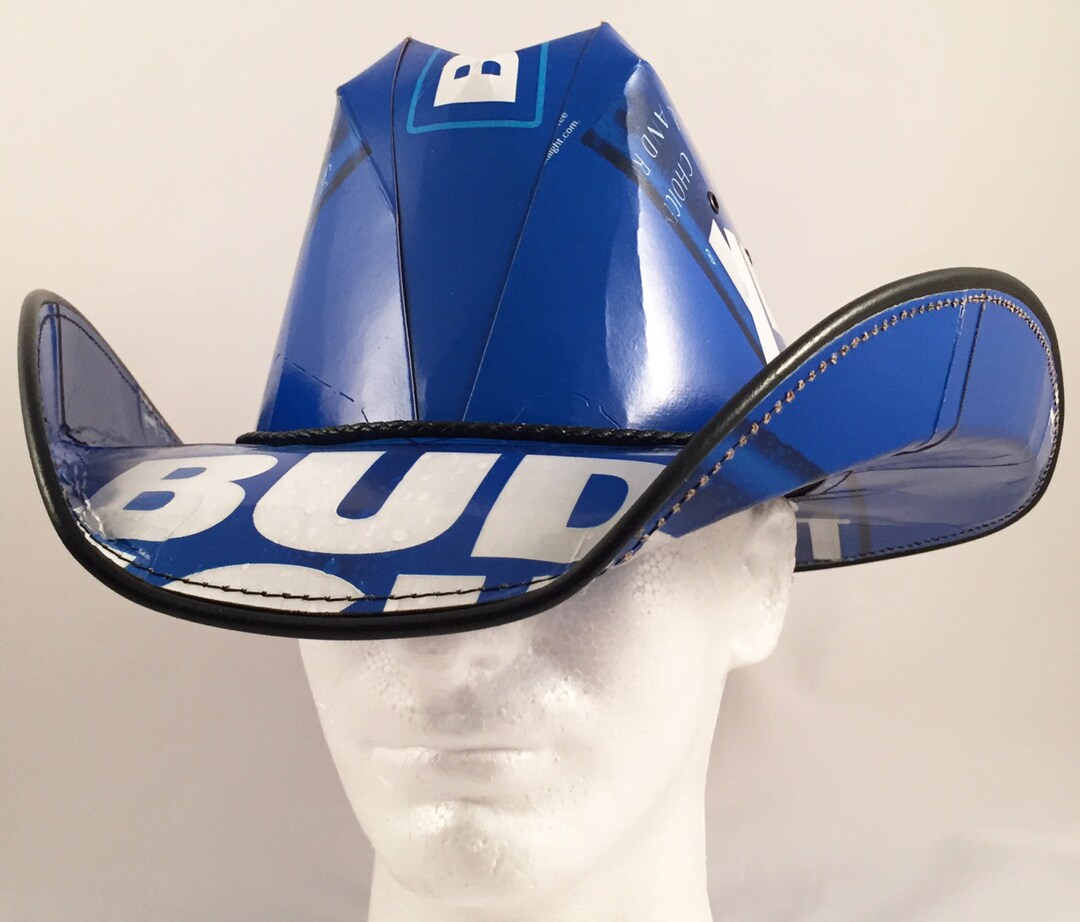 Beer Box Cowboy Hats. Made From Recycled Bud Light Beer Boxes. Beerhat