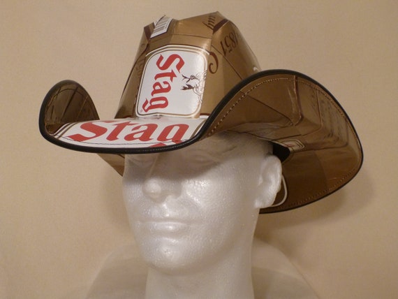 Beer Box Cowboy Hats. Made from recycled Stag Beer boxes.  Beerhat.