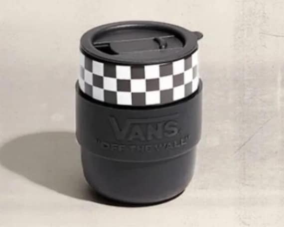 New Vans Family Tumbler Cup Lid Skateboarding Black White Checkered