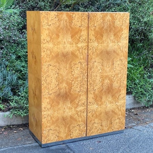 Stunning Burl Wood Armoire Wardrobe by Arthur Umanoff for Dillingham, Circa 1970s image 1