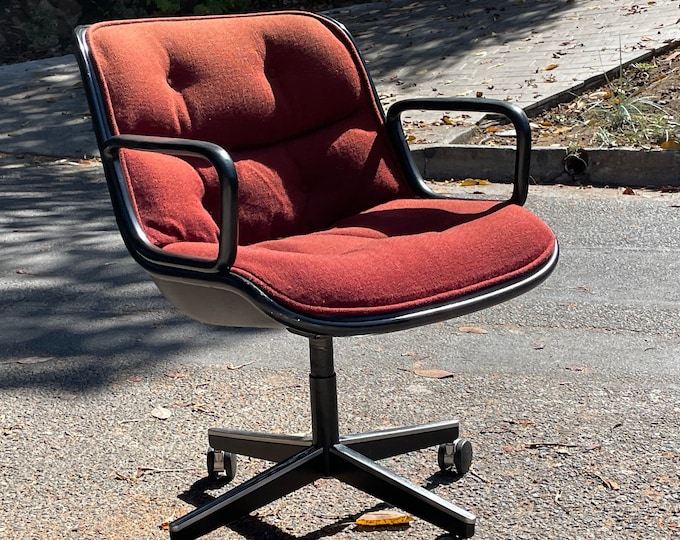 Mid Century Vintage Knoll Pollock Chair Original Red Orange Etsy
