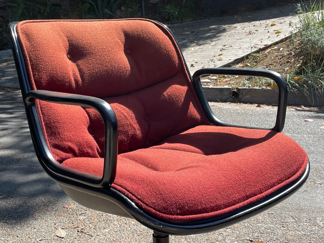 Mid Century Vintage Knoll Pollock Chair Original Red Orange Etsy