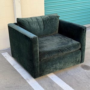 Milo Baughman Thayer Coggin Green Mohair Lounge Chair - Mid Century Modern 1970s