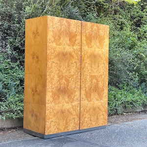 Stunning Burl Wood Armoire Wardrobe by Arthur Umanoff for Dillingham, Circa 1970s image 3