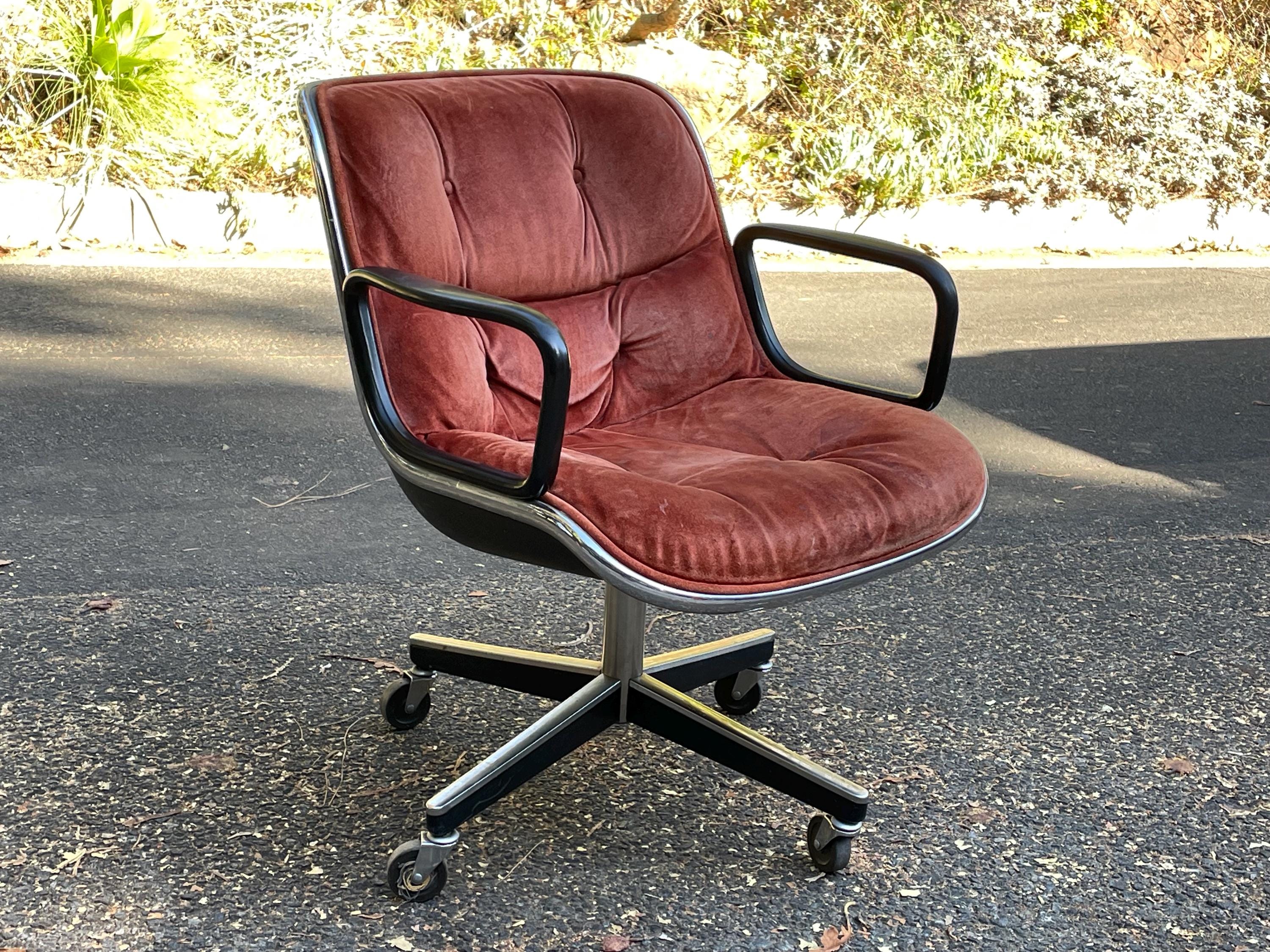 Mid Century Vintage Knoll Pollock Chair Original Brown Suede