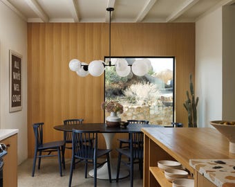 6 eikenhouten eetkamerstoelen uit het midden van de eeuw in blauw