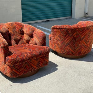 Vintage Swivel Chairs by Milo Baughman - Mid Century Modern 1960s Iconic Retro Home Office Seating