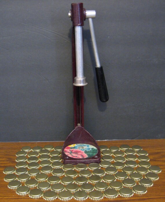 Artisnal Bench Capper Bottle Cap Applicator With Over 70 Blank Etsy