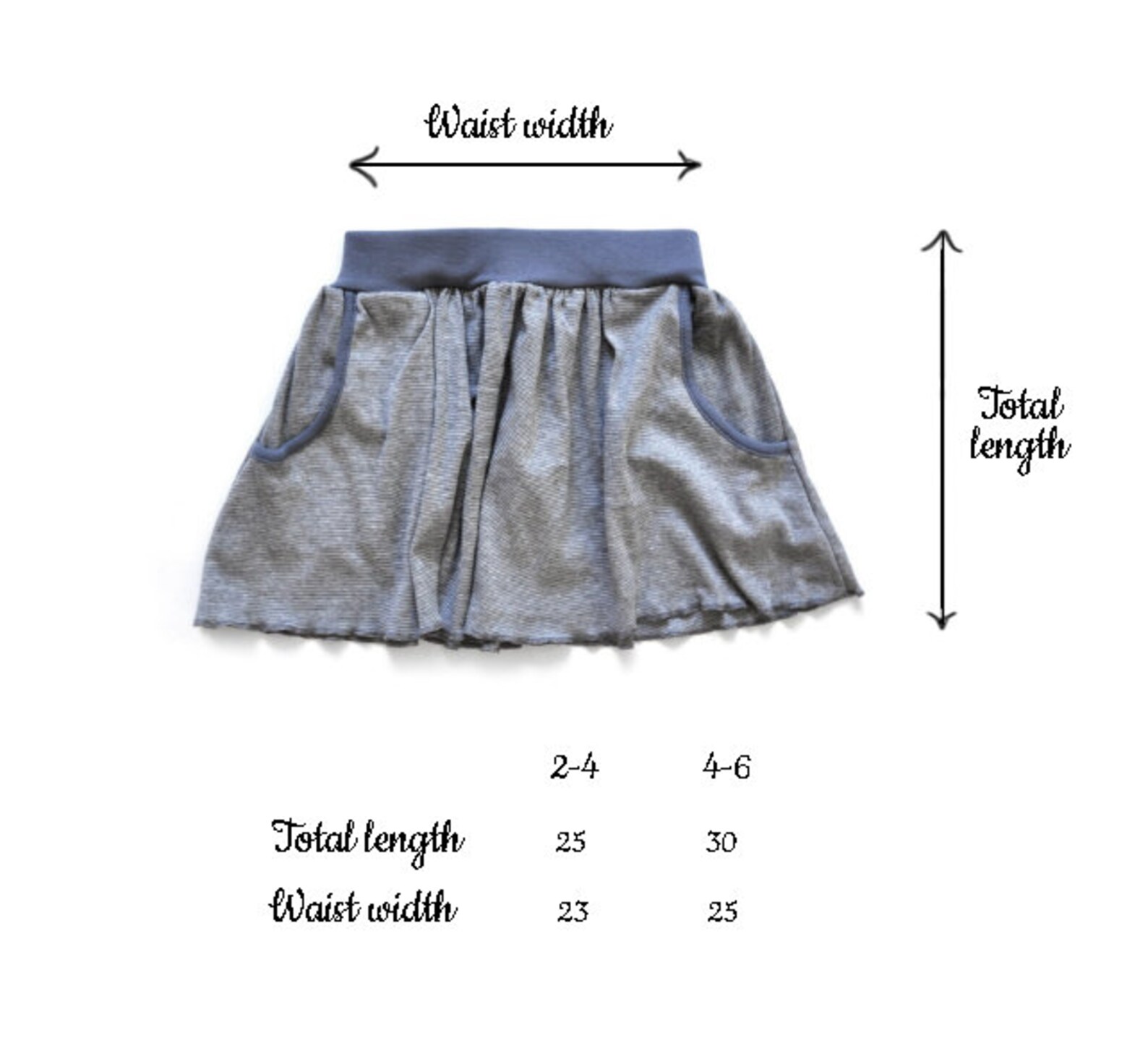 Toddler Girl skirt White & Gray Stripes Free Shipping Etsy