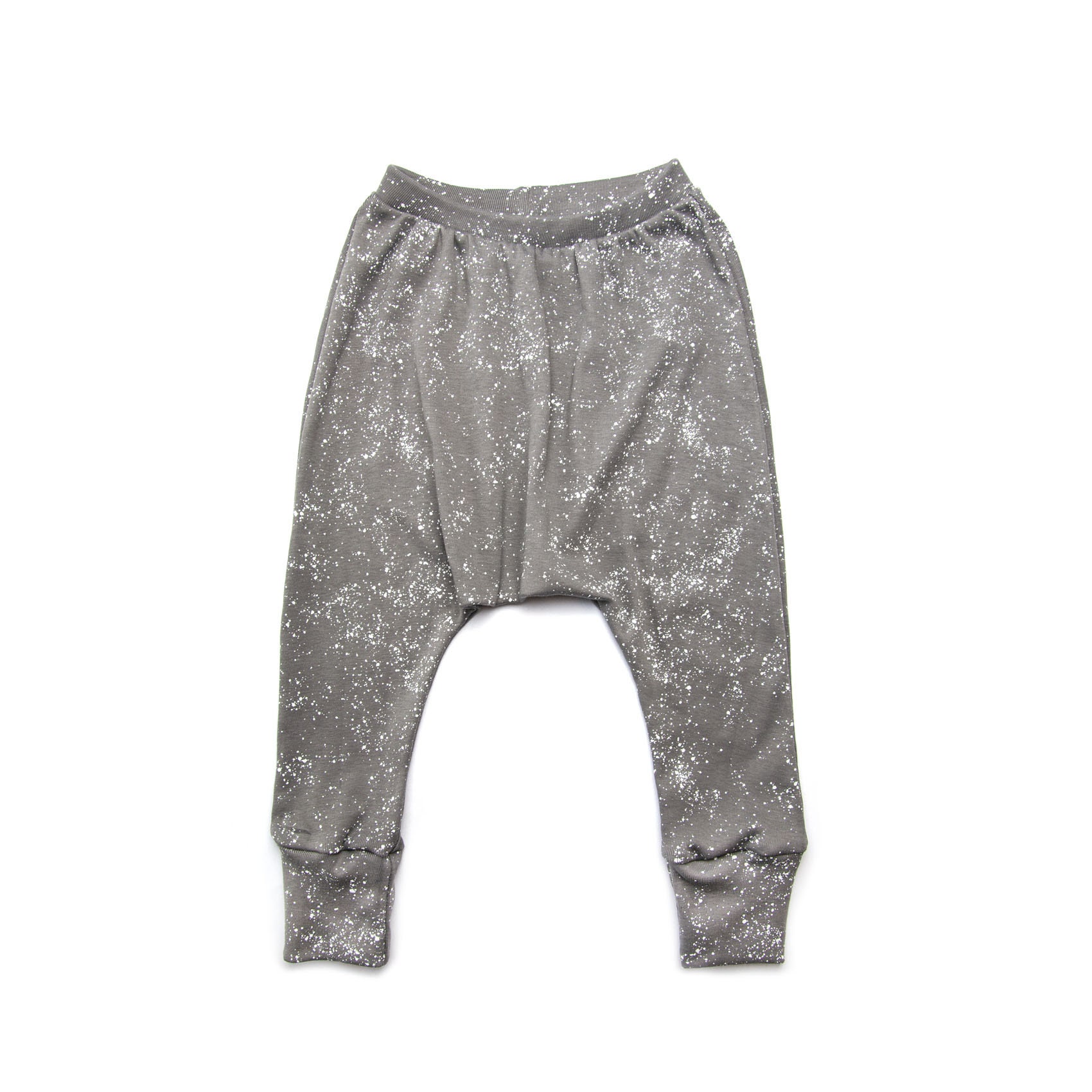 Kids Harem Pants Organic Cotton Gray with White Splash | Etsy