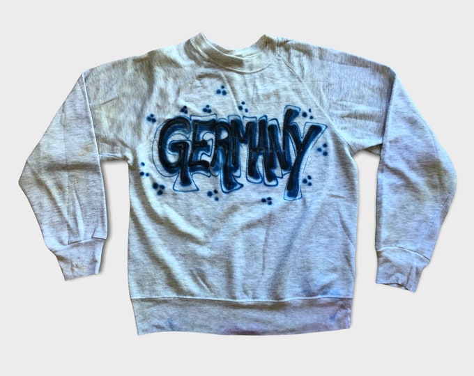 Vintage 80s Germany Airbrushed Tourist Sweatshirt Naturally Weathered Distressed and Faded