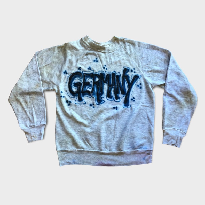 Vintage 80s Germany Airbrushed Tourist Sweatshirt Naturally Weathered Distressed and Faded image 1