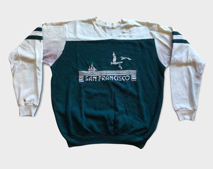 Vintage 70s/80s San Francisco Tourist Sweatshirt Naturally Weathered Distressed and Faded