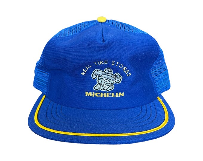 Vintage Michelin Man Embroidered Mesh Trucker Hat Swingster Snapback Made in USA