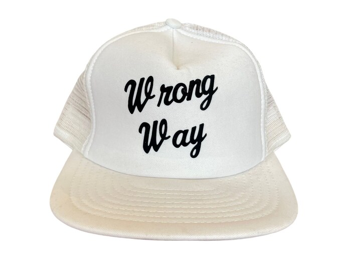 Vintage Wrong Way Mesh Trucker Hat Snapback