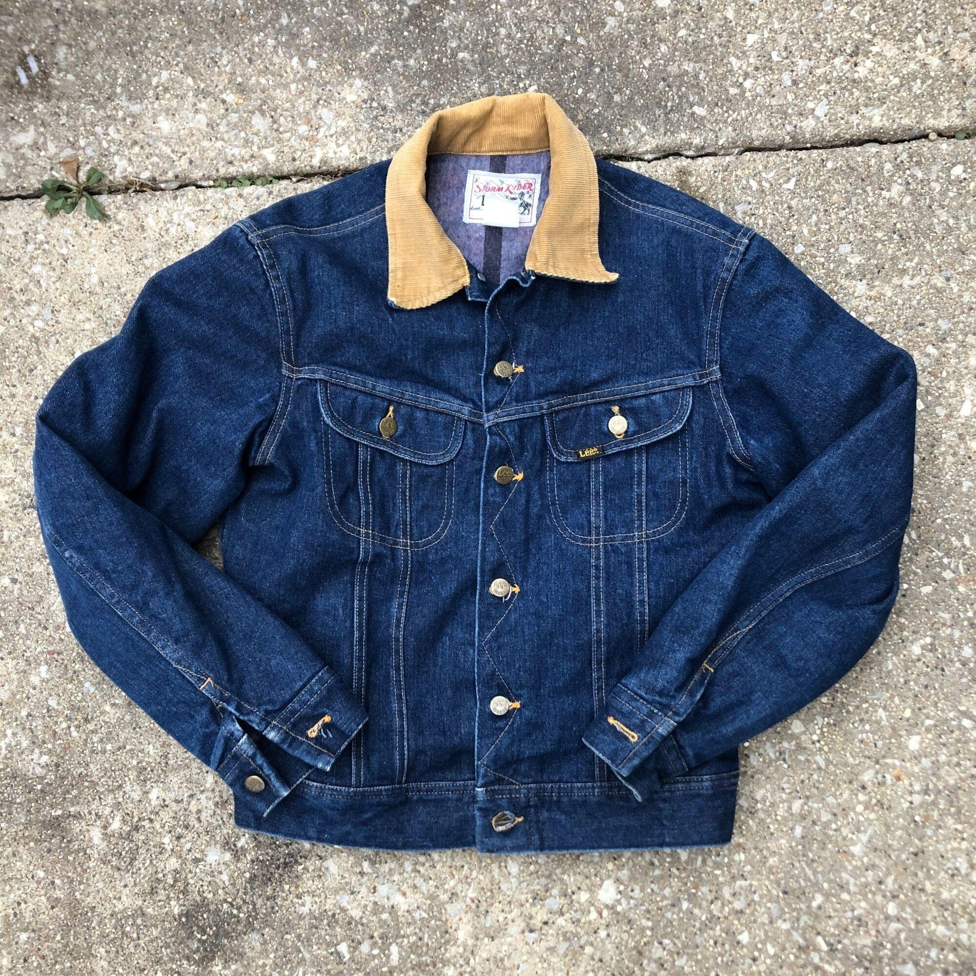 Vintage 1970s Lee Storm Rider Blanket Lined Denim Jacket Made in USA