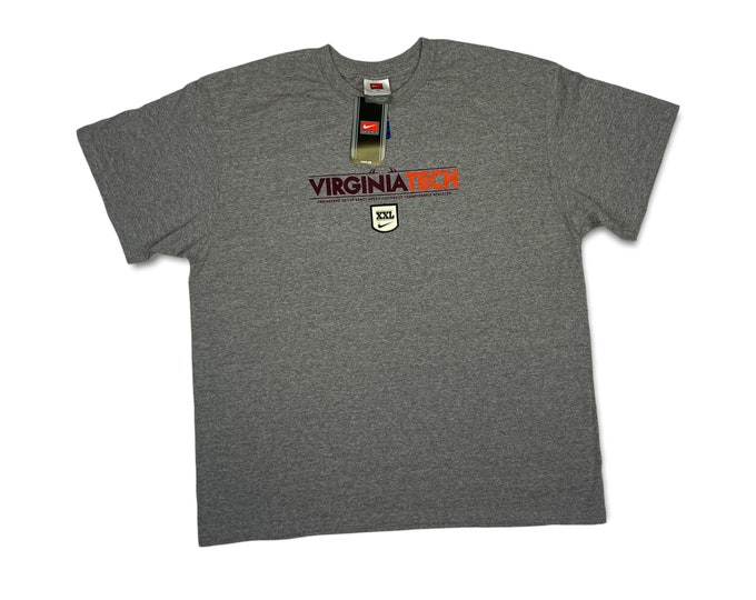 Vintage Nike Virginia Tech Tee Shirt Hokies VT NCAA Deadstock NWTs NOS