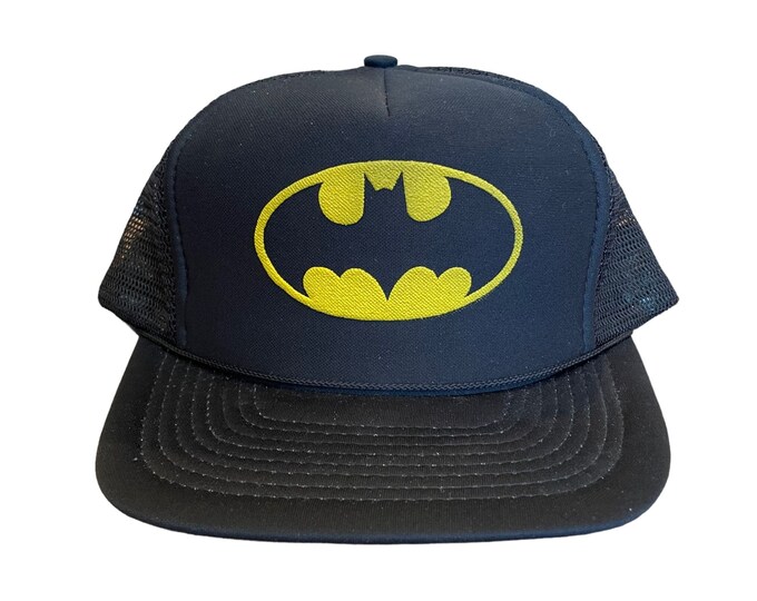 Vintage Batman Mesh Trucker Hat Mini Rope Bill Snapback