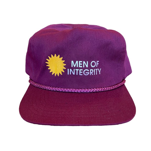 Vintage Men of Integrity Hat Ministry Christian Religious Faith Rope Bill Strapback San Sun