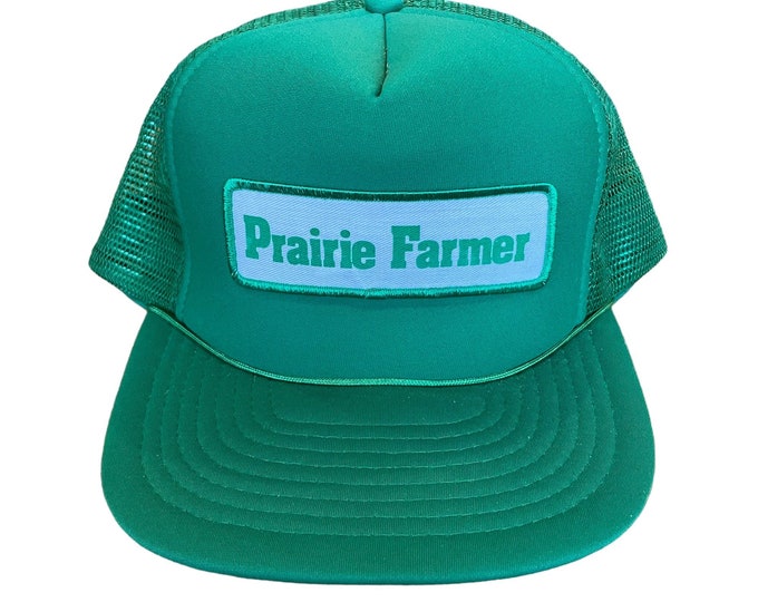 Vintage Prairie Farmer Patch Mesh Trucker Hat Rope Bill Snapback