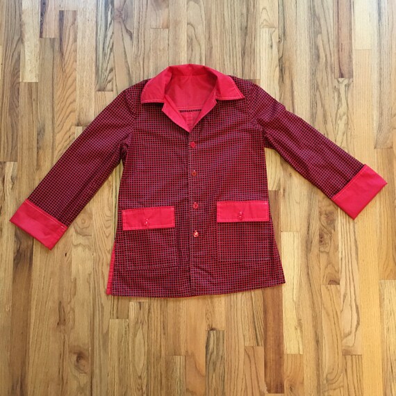 Vintage 1970s Reversible Womens Button Up Shirt -