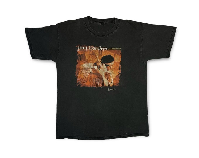 Vintage Jimi Hendrix Live at Woodstock Band Tee Shirt