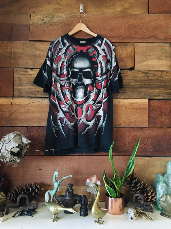 Heavy Metal Skull Liquid Blue Shirt